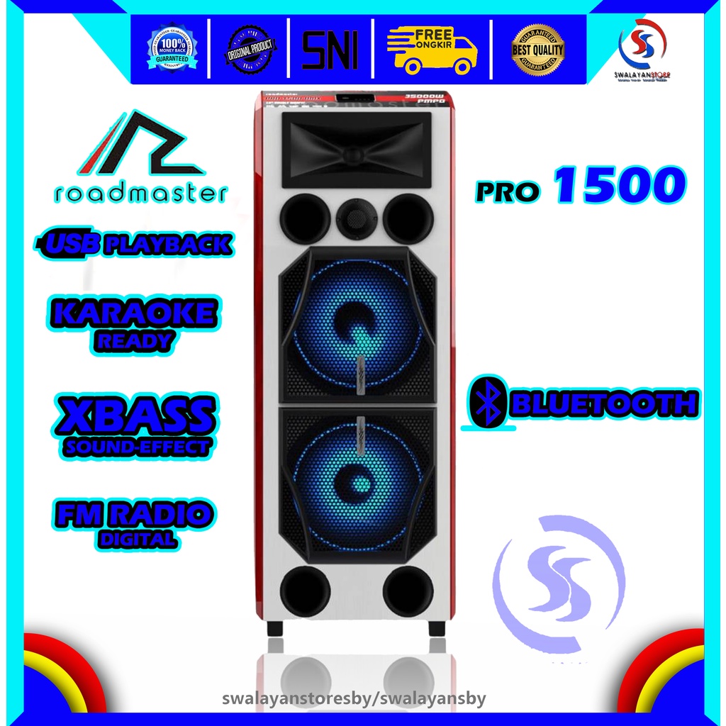 SPEAKER BLUETOOTH KARAOKE PRO 1500 ROADMASTER GARANSI RESMI