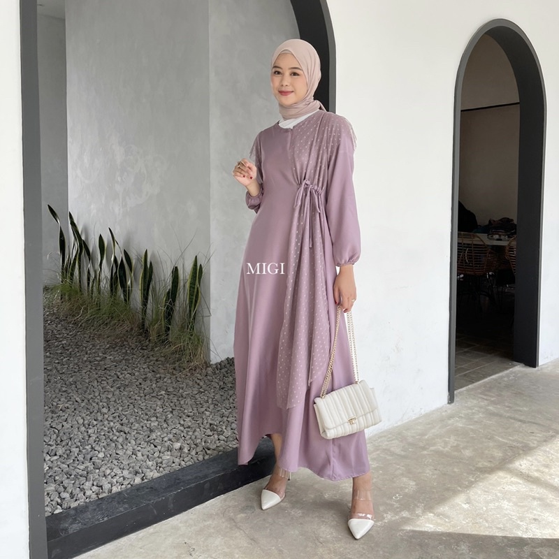 CLAMIRA DRESS ORI BY MIGI / DRESS KONDANGAN / GAMIS LEBARAN / DRESS SIMPLE / DRESS TULLE