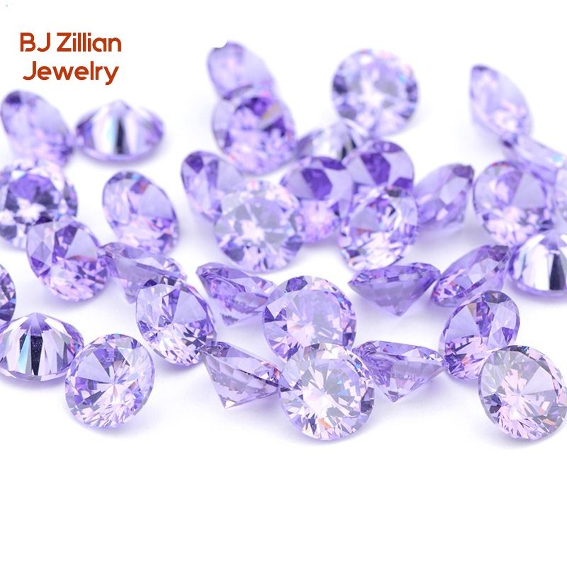 A5 Quality 4 - 5mm Batu Purple Amethyst Fancy Color Cubic Zirconia High quality Lab Gems