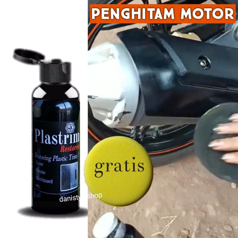 plastrim restored penghitam body motor 100 ml pengkilap motor yang kusam akibat dari jamur dan cuaca