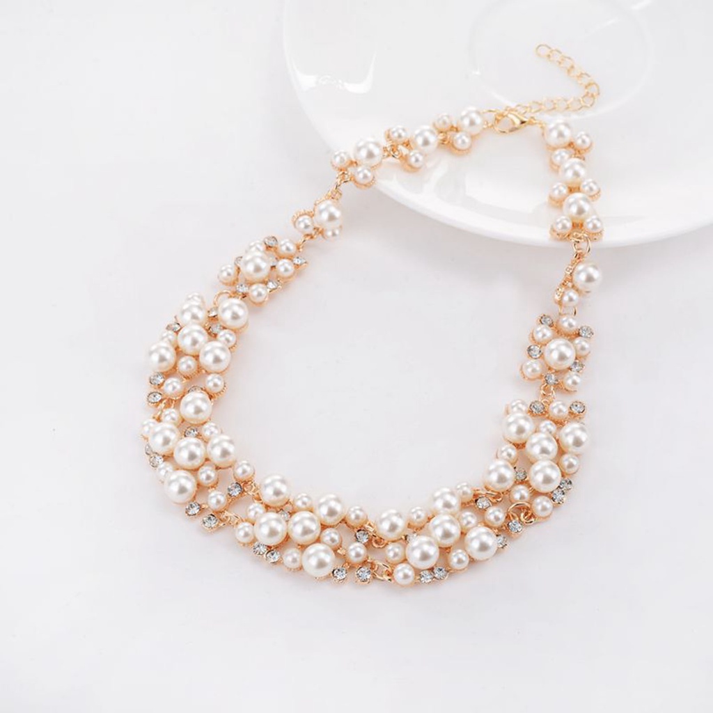 Hu Hu Hu Hu Hu Alat Bantu Pasang Kacamata♡ 2pcs / Set Anting Kalung Mutiara Imitasi Aneka Warna Permukaan Halus Untuk Aksesoris Pernikahan Wanita