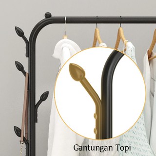 Rak Gantung Serbaguna Rak Baju Gantungan Baju Besi Stand Hanger Display  Rak Sepatu Penyimpanan Jaket Topi Rak Jemuran Baju