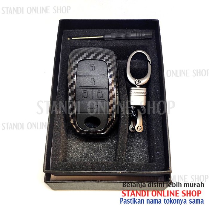 Cover Smartkey Sarung Kunci Toyota All New Alphard Carbon Hitam