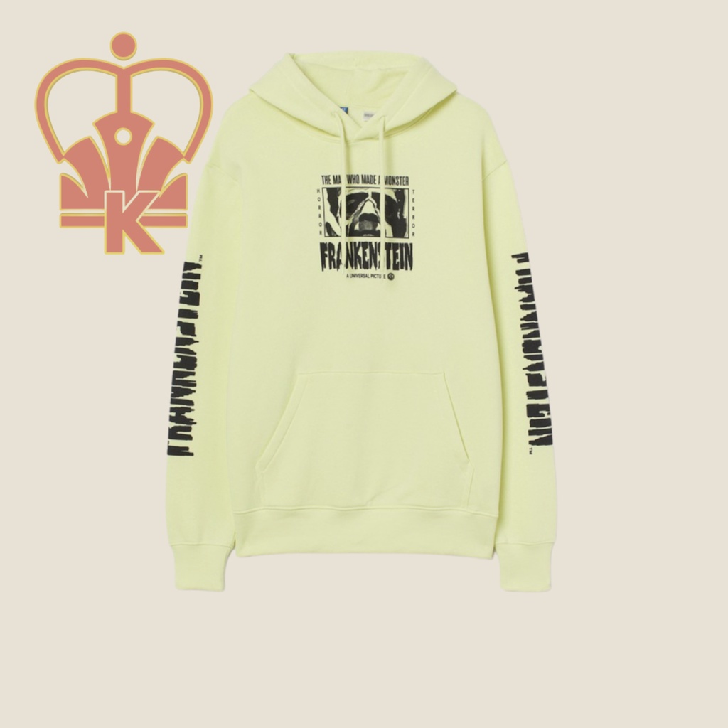 Hoodie Sweater Hnm H&M Pria Wanita Hijau Tosca Frankenstein