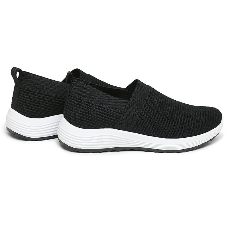 [GROSIR][COD] SEVEN_DAY SEPATU RAJUT SLIP ON WANITA OLAHRAGA TANPA TALI SPORT SHOES HITAM A-667