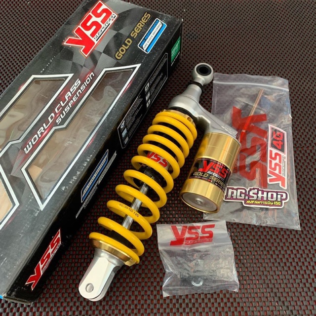 Shockbreaker YSS Gold Series Stiker 325mm Vario 125/150 Scoopy Ring 12 Per Kuning Tanpa Coak Spakbor