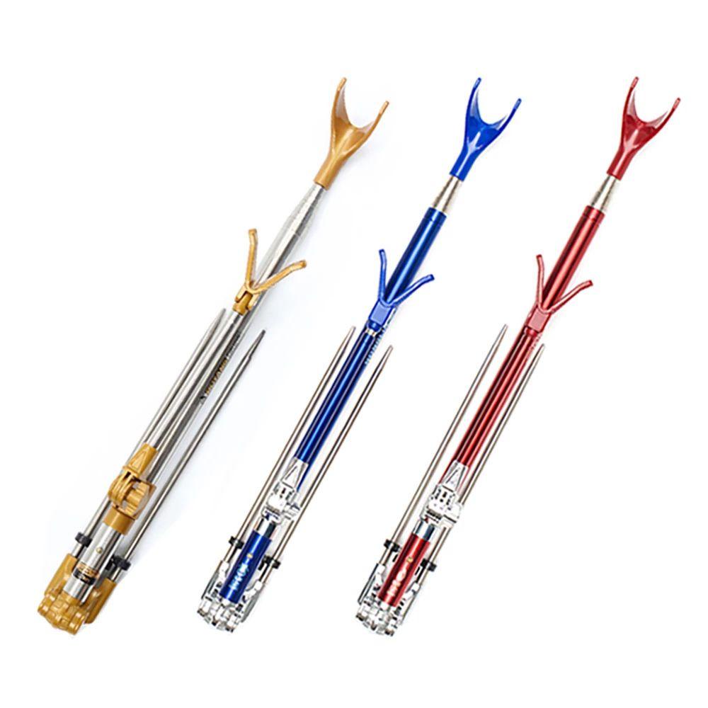 AUGUSTINA Fishing Accessories Fishing Rods Holder Equipment Fishing Bracket Fishing Pole Holder Fishing Tools Telescopic Stainless Steel 1.5M 1.7M 2.1M 2.3M Adjustable Double Groove Hand Rod/Multicolor