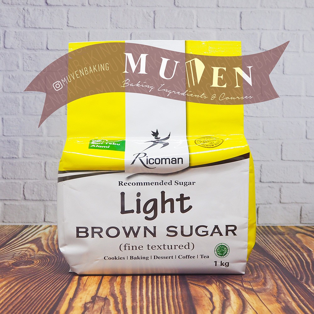 GULA LIGHT BROWN SUGAR RICOMAN 1 Kg / BUBUK HALUS | Shopee Indonesia