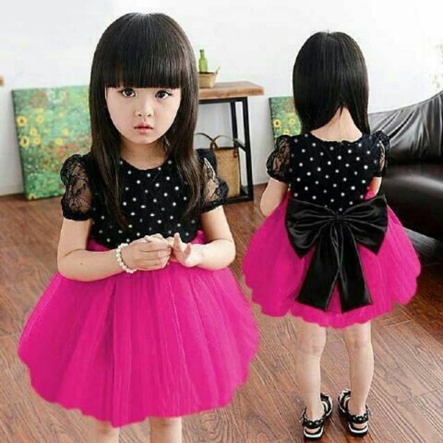 VD NEW Dress Shan2 polka Kids / Dress anak kekinian (3 warna)