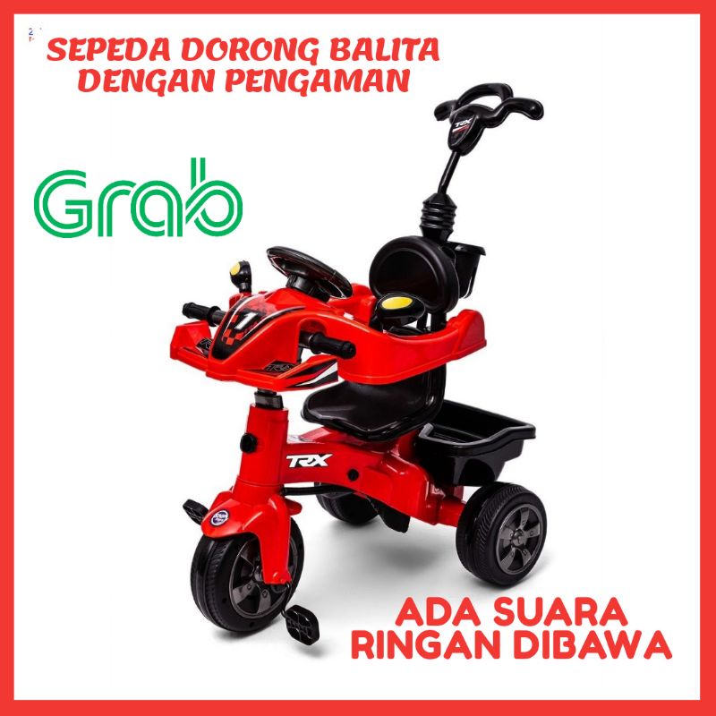 Sepeda Roda Tiga Dorongan Plastik