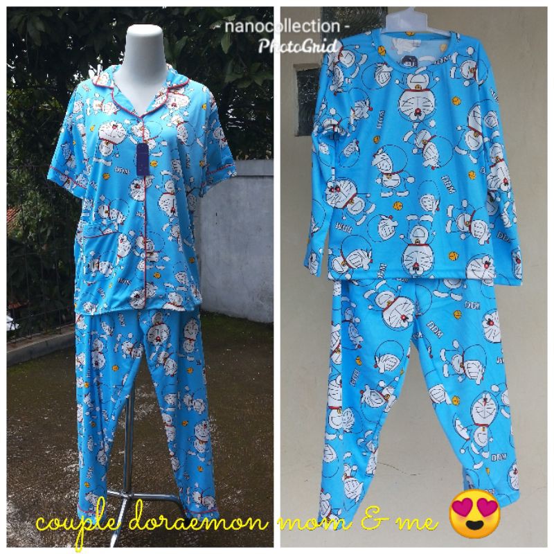 Baju Tidur Import Couple Ibu dan Anak Mom&me Piyama Couple CP impor doraemon
