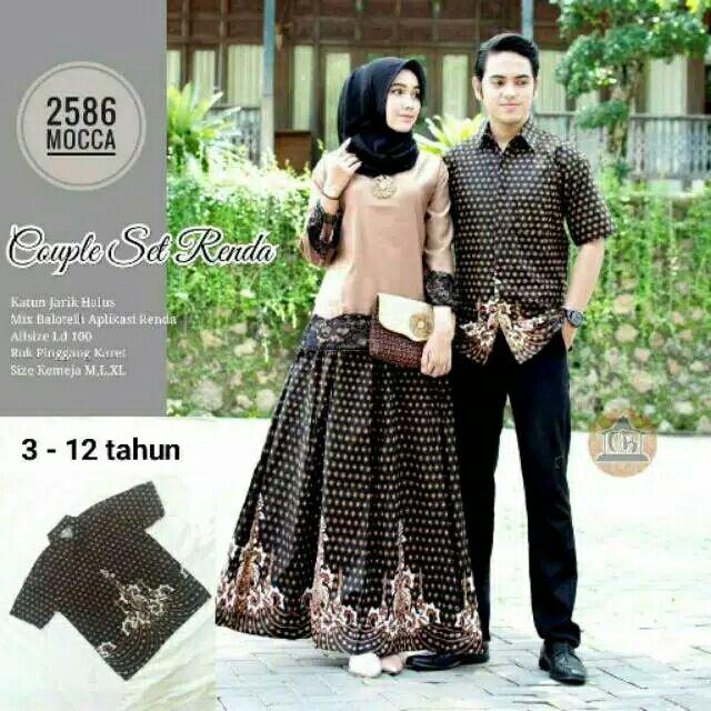 Couple Keluarga Baju Batik Keluarga Set Renda