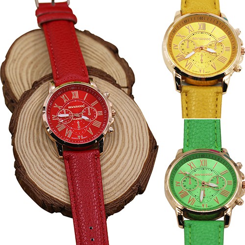 Men Fashion Festival - Geneva Strap Leather - Jam Tangan Pria dan Wanita ( Group ) - TPT