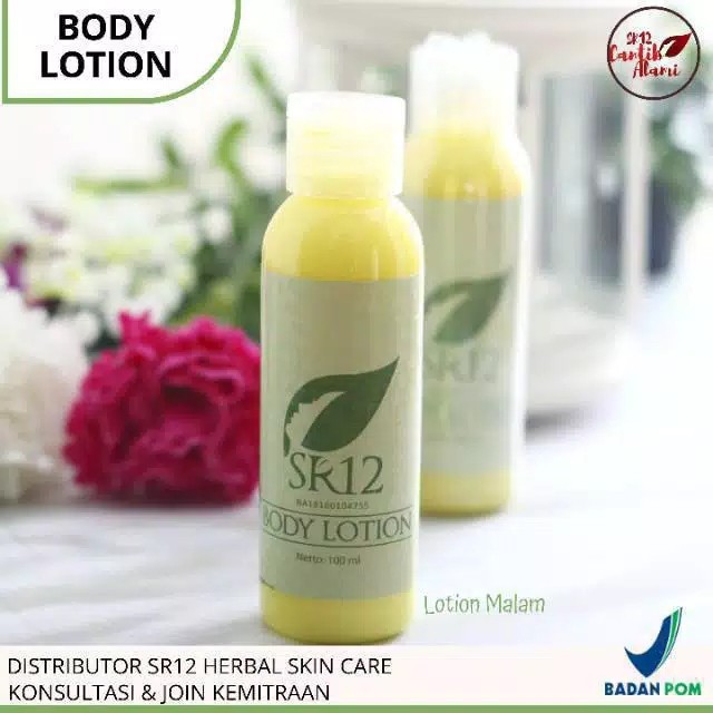BODY LOTION SR12 MELEMBABKAN MENCERAHKAN DAN ANTI OKSIDAN/ BODY LOTION / LOTION MALAM / BODY CARE