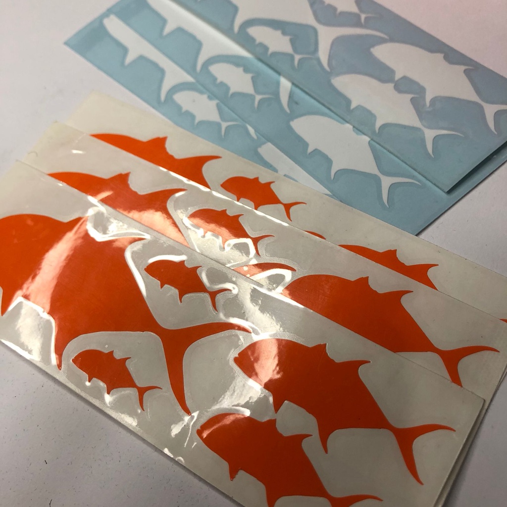 Stiker ikan Gt bisa di Tempel di Joran Box Pancing Metal jig Cutting Sticker fish