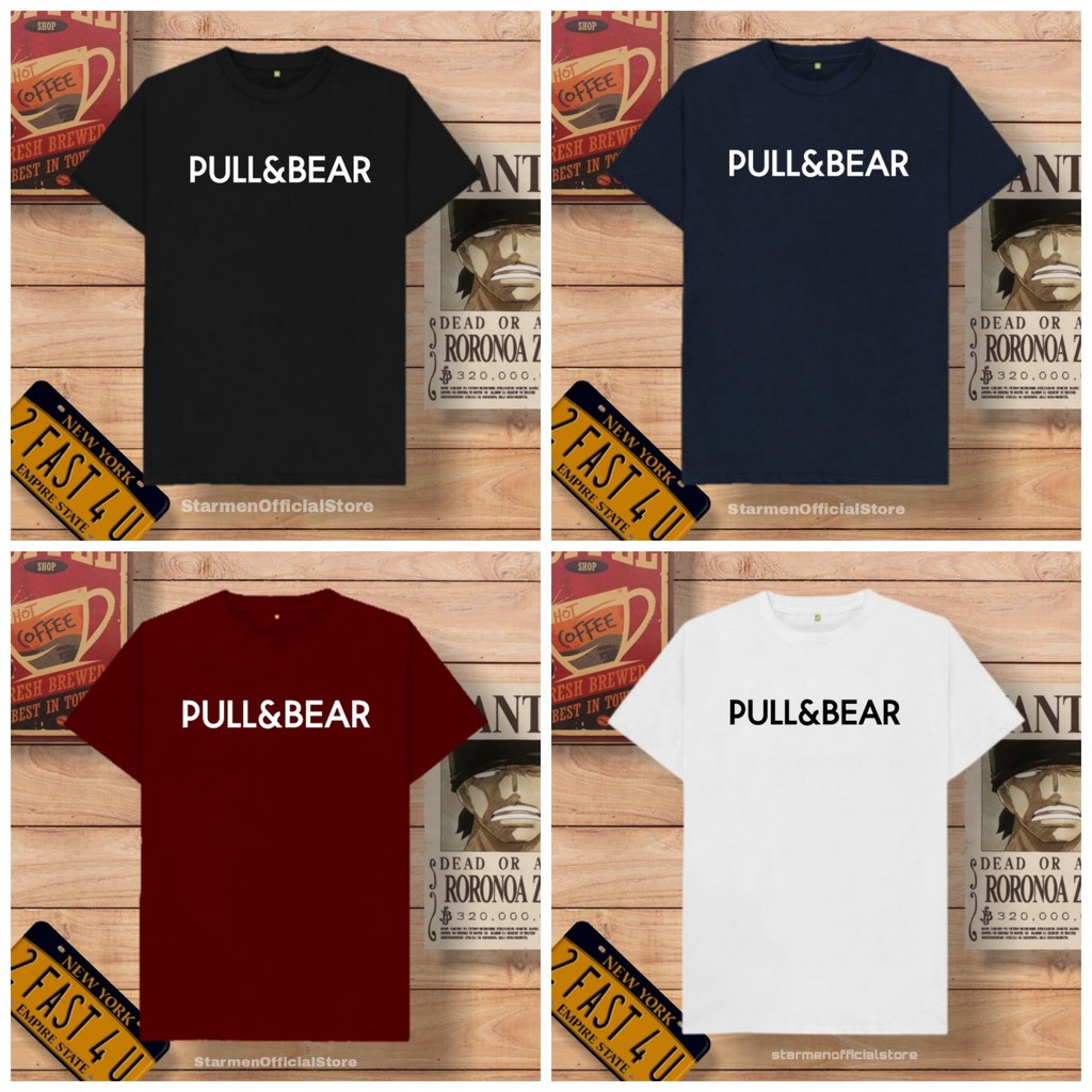 Kaos Distro Unisex PULL&amp;BEAR Katun Combed 30s / sablon polyflex /polyflex premium / Pakaian Pria Wanita Atasan Cowok Cewek /kaos kekinian / kaos viral / tshirt tumbrl tee basic /SIZE M , L , XL , XXL / kaus oblong oversize kaos murah best seller ready