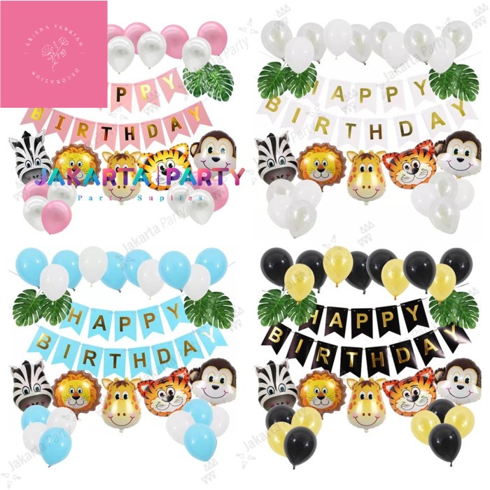 Jual Paket Dekorasi Ulang Tahun Jungle / Paket Set dekorasi ultah