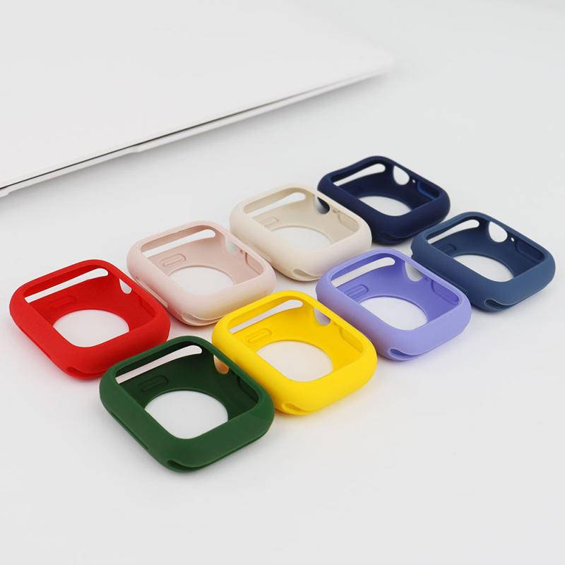 Soft Case Silikon Warna Permen Untuk Apple Watch 7 SE 6 5 4 3 2 1 38MM 40MM 41MM 42MM 44MM Bumper