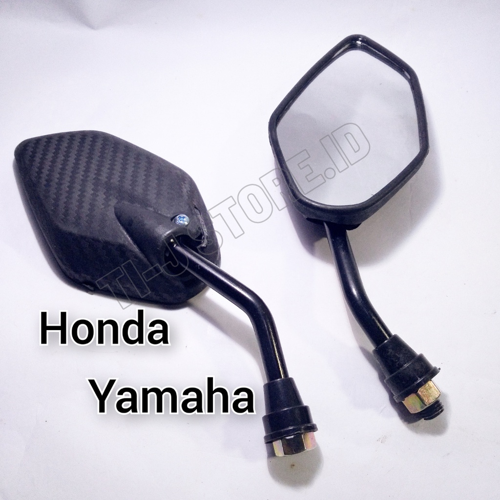 Sepasang Kaca Spion Motif Karbon Honda Yamaha Mini sepion Standar Motor Carbon