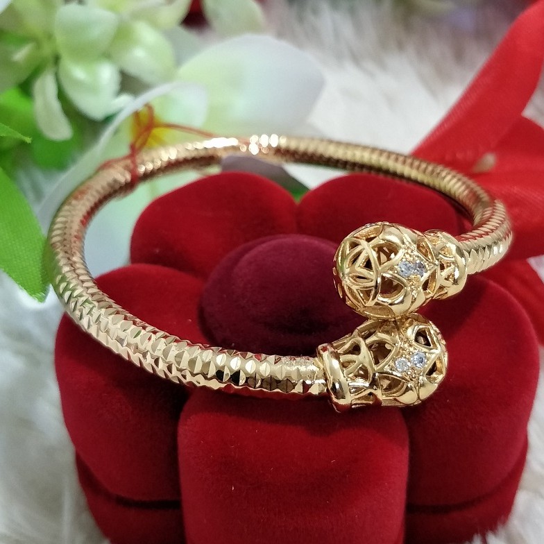 Gelang Bangle Bangkok Bola   - Perhiasan lapis emas 22k