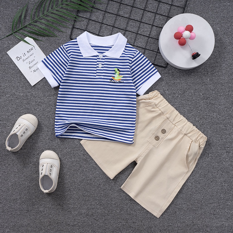 Setelan Polo Anak Import / Set Kaos Kerah Anak Laki / Baju Polo Shirt Anak