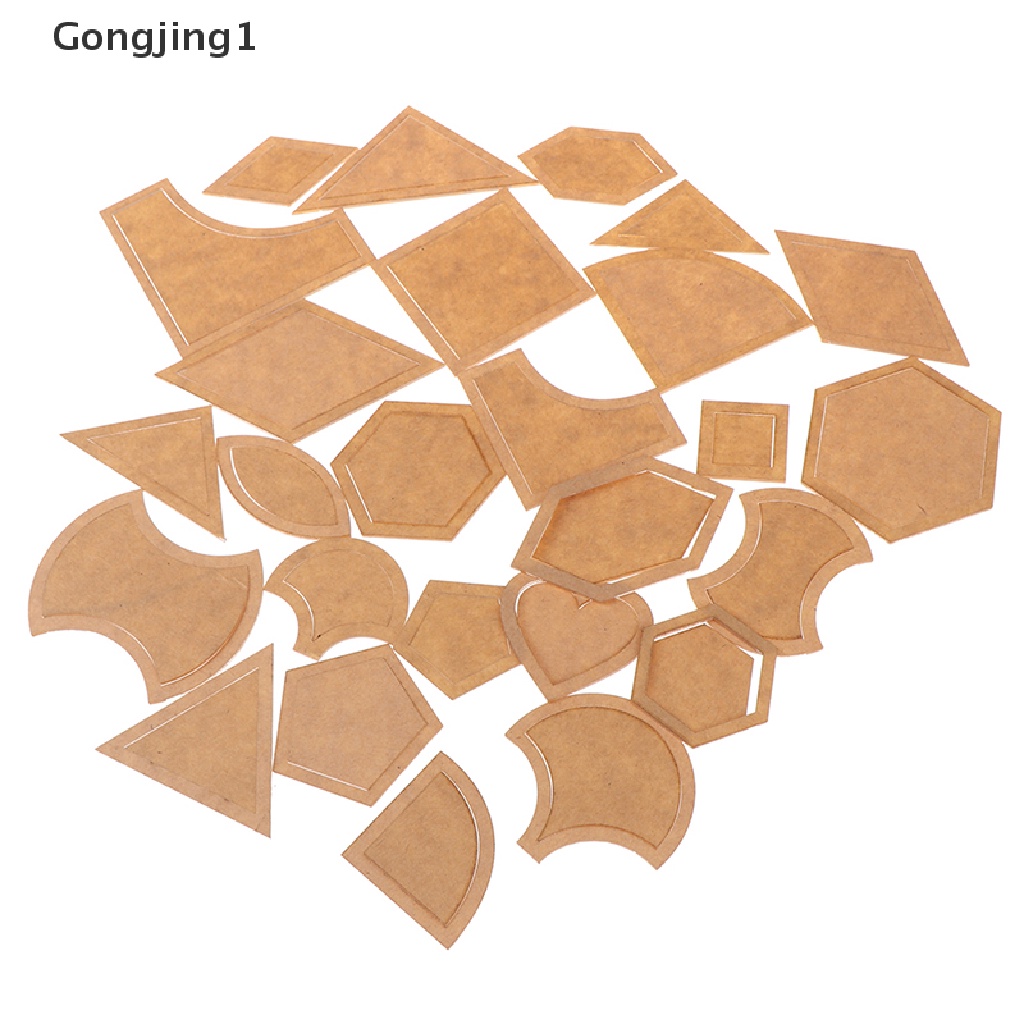 Gongjing 1 Set 54 Pcs Penggaris Akrilik Aneka Ukuran Untuk Perlengkapan Jahit DIY