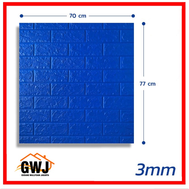 GWJ-Wallpaper Bata 3D Foam 70x77cm BrickFoam Premium Warna