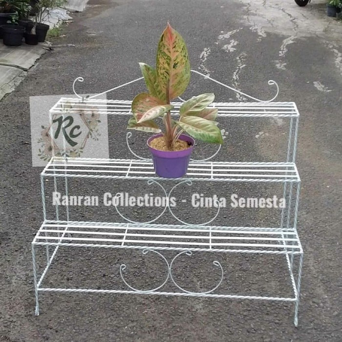Rak Tanaman - Pot Besi Tanaman Rak Besi Tempat Pot 3 Tingkat Murah New