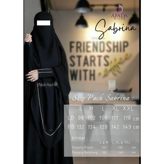 AZ - GAMIS BIG SIZE - GAMIS HITAM BIG SIZE- GAMIS SYARI TERBARU - GAMIS SABRINA BY AFADA HIJAB
