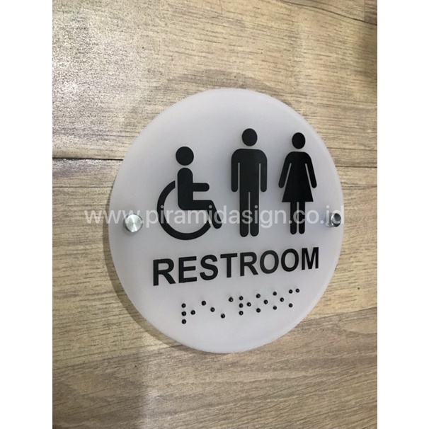 

Braille restroom disable sign men women toilet tuna netra
