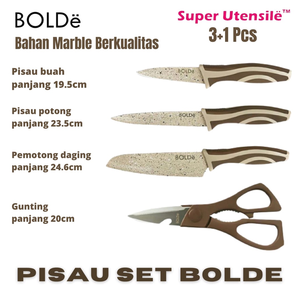BOLDe PISAU SET + GUNTING BOLDe Super Utensile Electra Series Knife Set