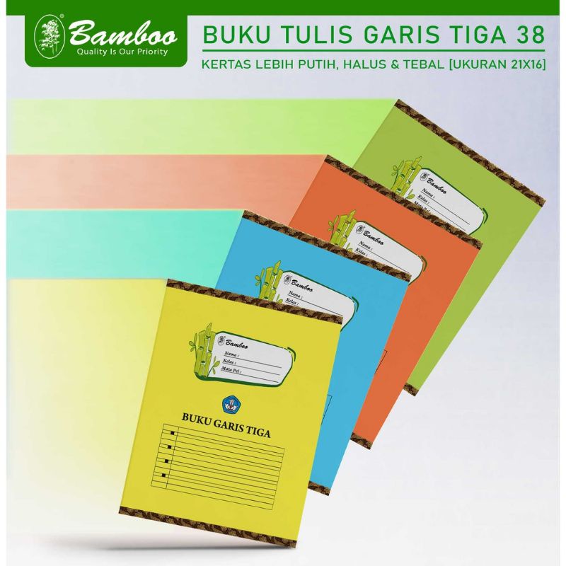 

Buku Garis 3/Buku Halus/BAMBOO (38 lembar)