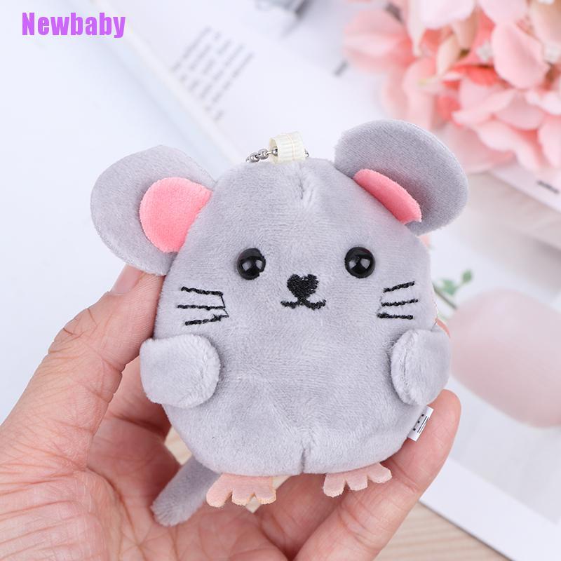 (Newbaby) Gantungan Kunci Boneka Tikus Bahan Plush Ukuran 8CM