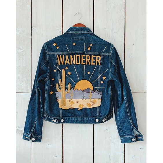 Jasa Lukis jaket denim Custom painting jaket celana jeans