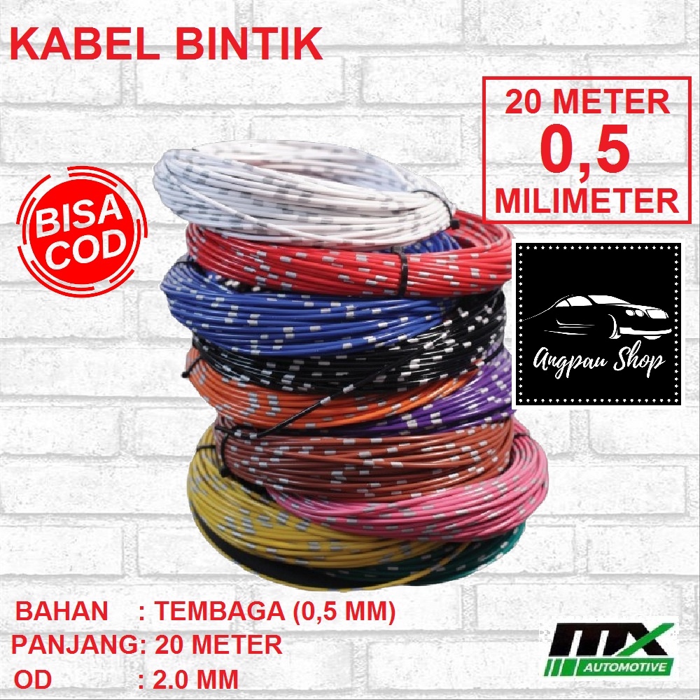 TERMURAH READY Kabel Bodi Bintik OD 2.0mm x 20 Meter Untuk Kelistrikan Mobil Motor standart astra KUALITAS TERBAIK