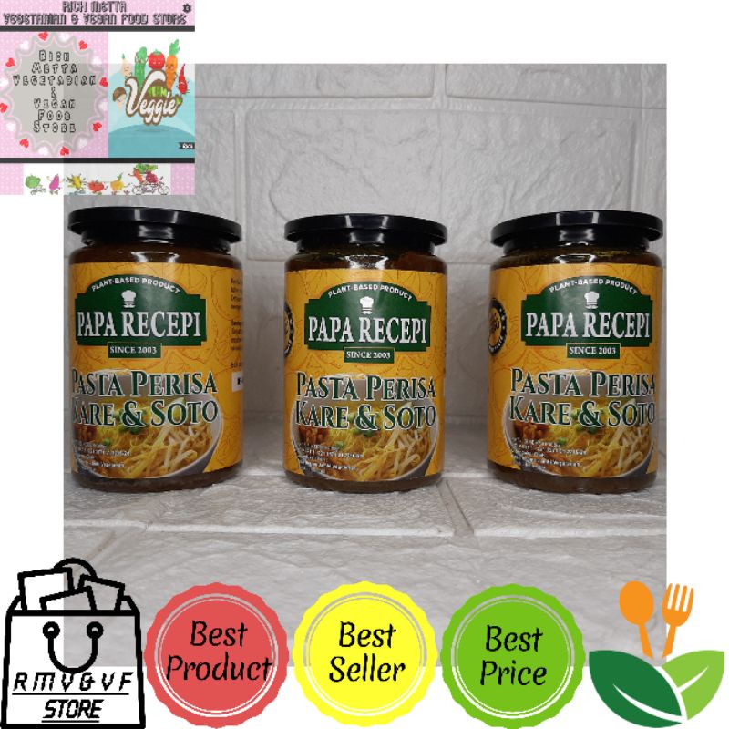 Papa Recepi / Papa Recipe Vegan Seasoning Pasta Perisa Kare & Soto 300gr Bumbu Vegetarian & Vegan