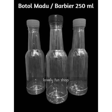 Botol Madu / Barbier 250 ml Plastik isi 150 pcs ( Gojek/Grab )