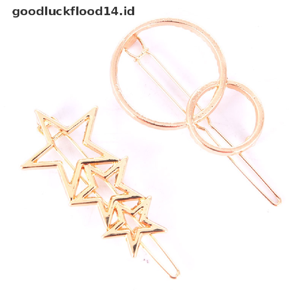 [OOID] Chic Geometric Hollow Metal Hairpins Girls Hair Accessories Styling Tools ID