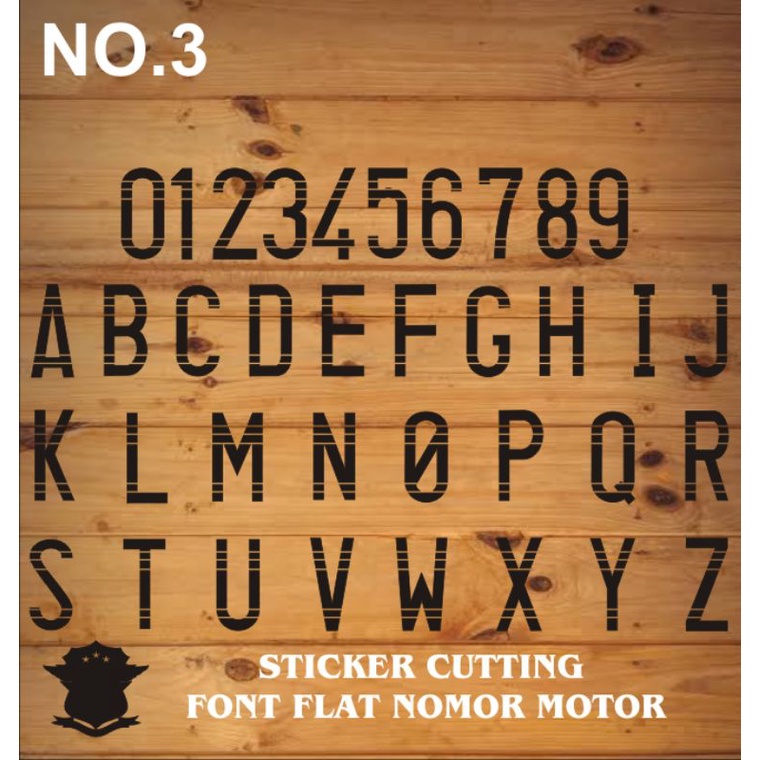 stiker cutting sticker variasi font plat motor