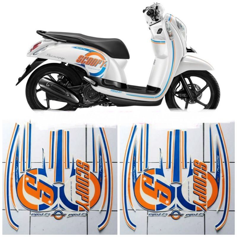 striping lis stiker standar ori Scoopy 2015 putih stiker ori Scoopy putih 2015 striping Scoopy 2015 