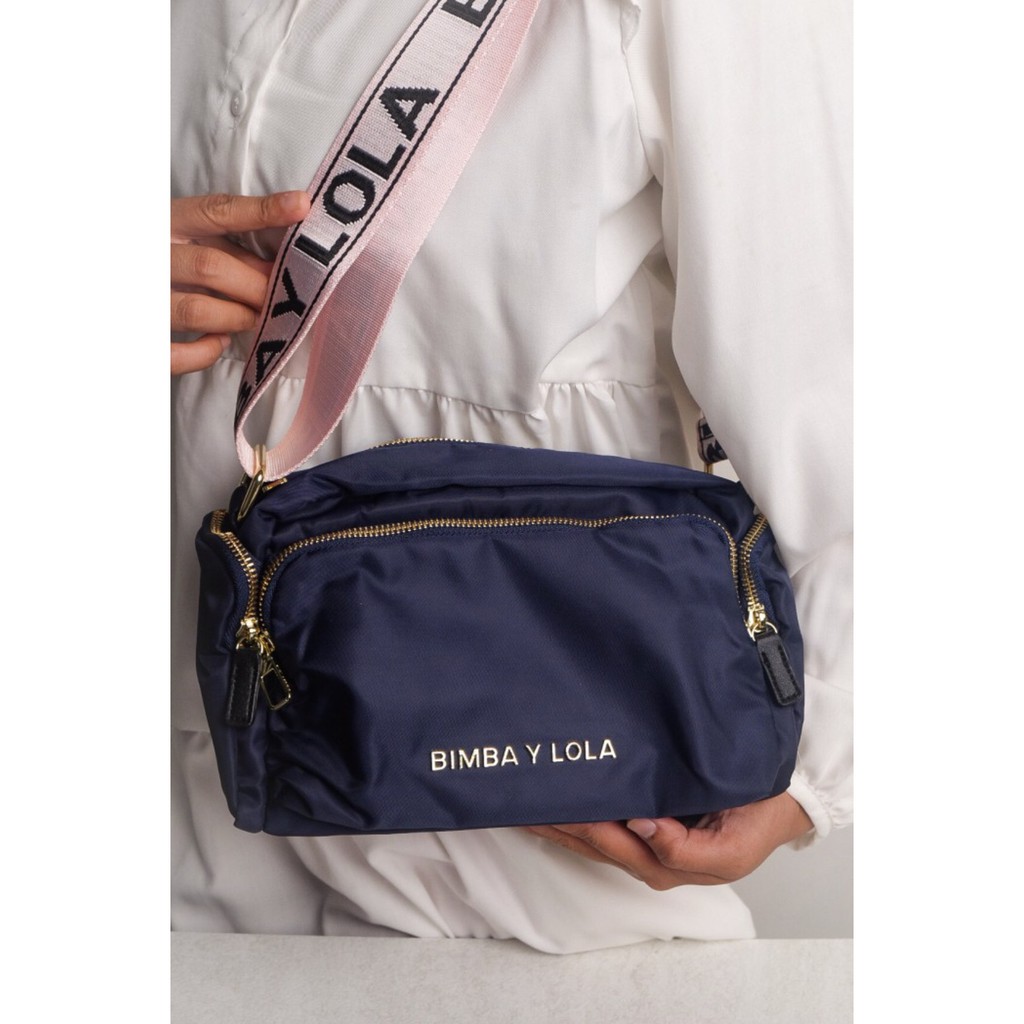 Bimba Y Lola Nylon Zip Crossbody Blue - ORIGINAL 1000%