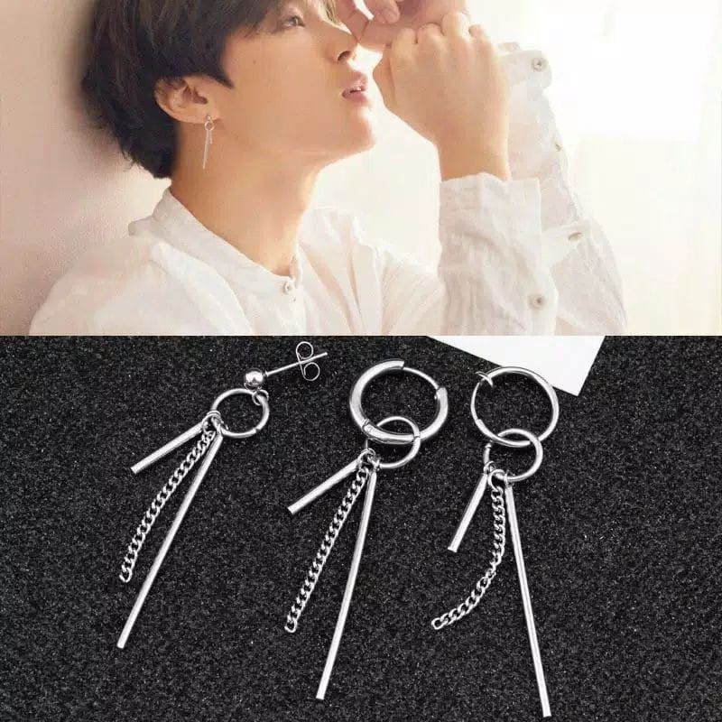 [COD]Anting Tindik/Tusuk/Jepit Model Anting BTS KPOP JUNGKOOK Korea untuk Fashion Pria / Wanita ICH