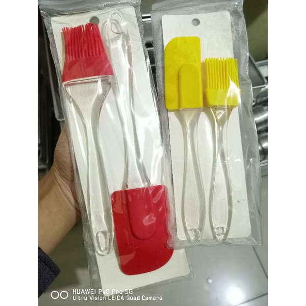 2pcs/set Kuas Silicon Plus Spatula Silicon Big Size Silicon Brush Baking Tool