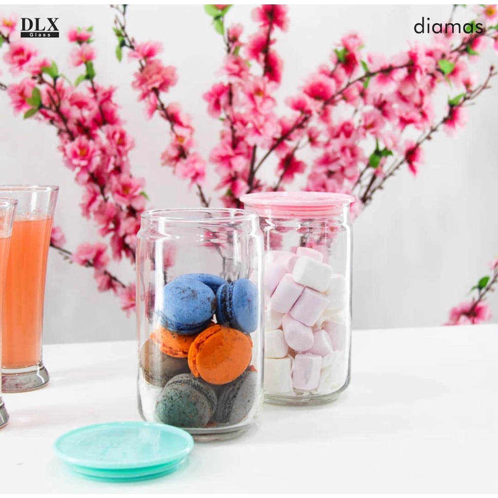1 set (isi 6 pcs) Toples Kaca Kyoto B 1000 ml / Toples Snack / Toples Kacang 1 liter