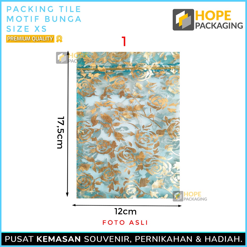 [5 Pcs] Packing Kain Tile Motif Bunga Bungkus Souvenir Size S dan XS  Kain Tile