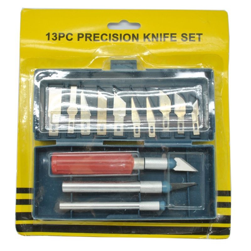 

Pisau Ukir Seni 13 in 1 Set Alat Pisau Cutter 13 Mata Pisau 3 Handle