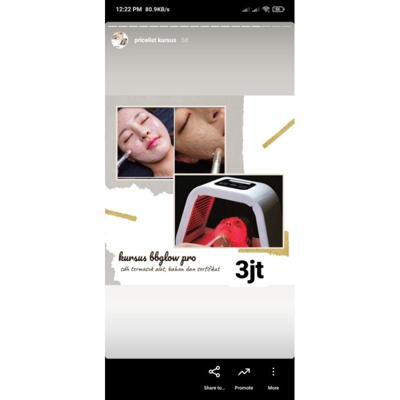 kursus bb glow online termasuk alat bahan dan sertifikat