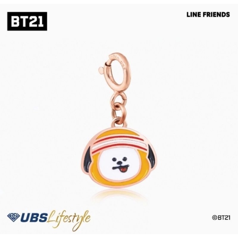 BT21 Chimmy Karakter UBS 750 17k Bandul Aksesoris Emas Park Jimin