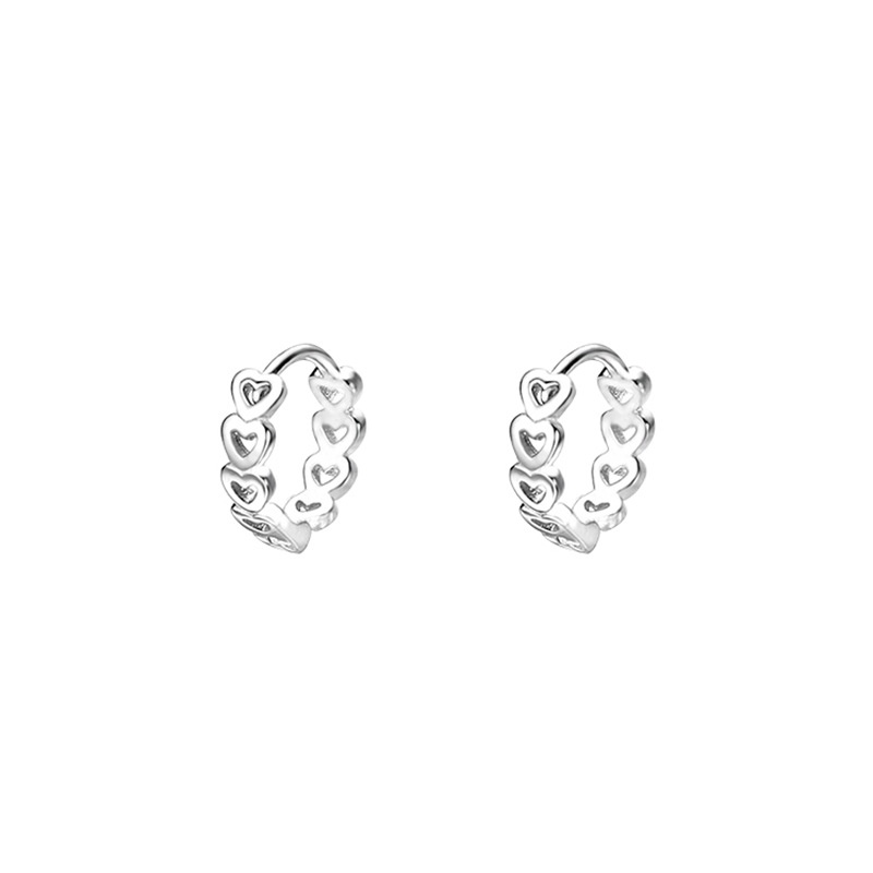 Anting Tusuk Sterling Silver 925 Wanita Desain Hati Kecil Gaya Musim Panas