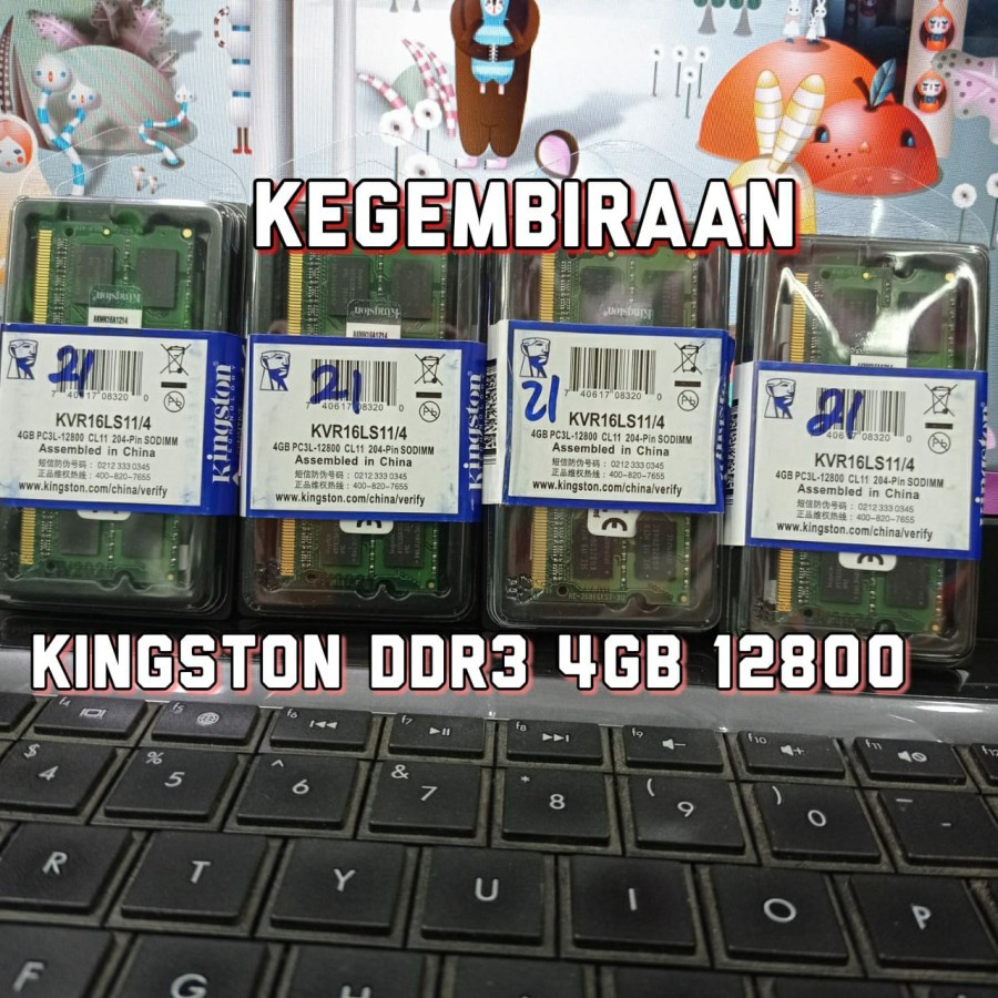 Ram laptop Kingston SODIMM 4GB DDR3 12800/ DDR3-1600 4G sodim